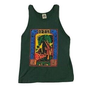 Vintage Ozzy Surf Boards Tropical Tank Top Green Size Medium